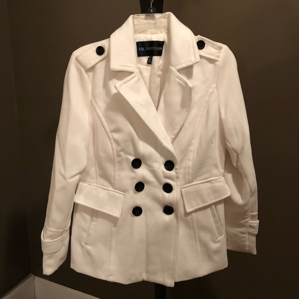 I.B. Diffusion White Pea Coat